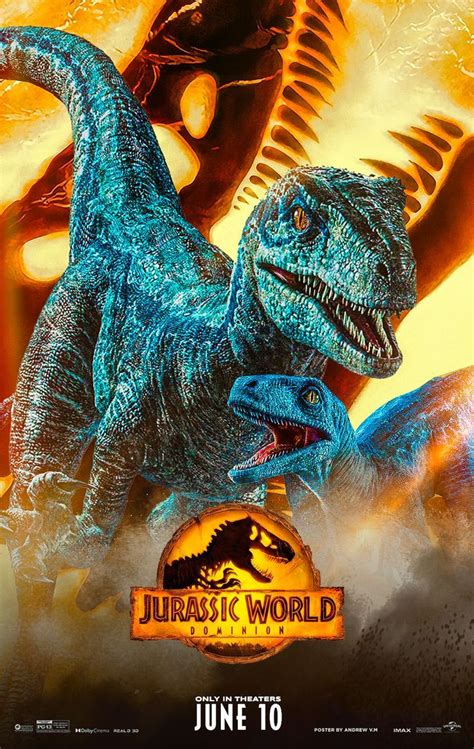 Jurassic World Dominon Poster Blue And Beta En 2022 Dinosaurios