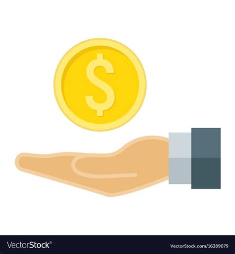 Money In Hand Flat Icon Business And Finance Vector Image