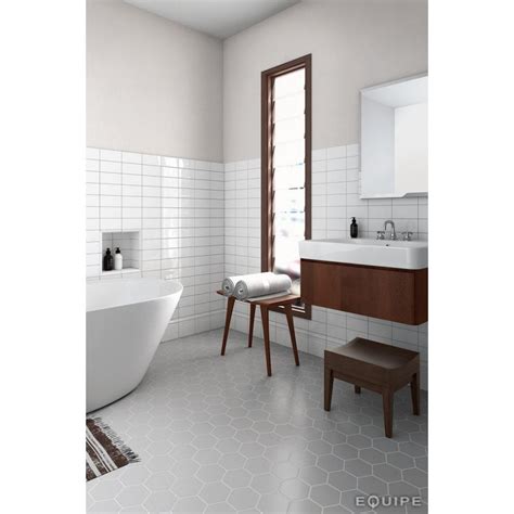 Gray Hexagon Floor Tile Bathroom Eradetontos