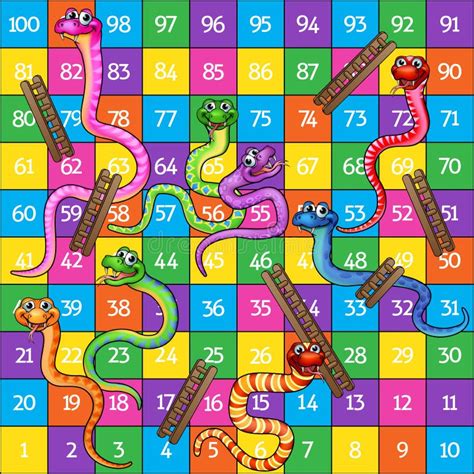 Snakes And Ladders Stock Vector Image Of Childrens Cartoon 70728352