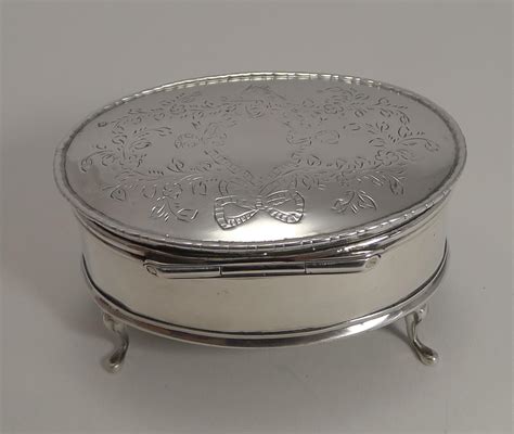Pretty Vintage Sterling Silver Jewelry Box Basket Of Flowers From