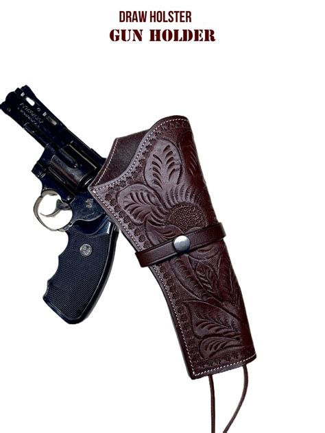 Western Cowboy Fast Draw Leather Holster Fits Colt Saa 1873 Ruger