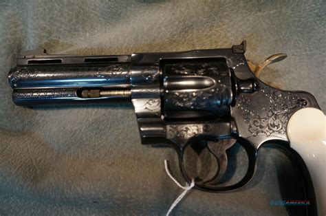 Colt Python 357mag 4 Engraved With Ivory Grips For Sale