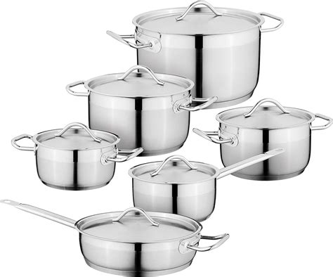 Berghoff Stainless Steel Cookware Set Silver Uk Kitchen And Home