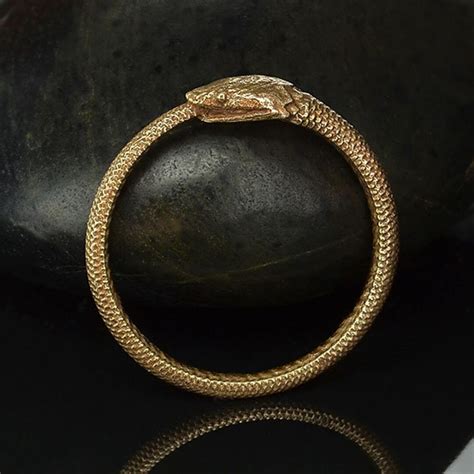 Gold Ouroboros Ring Or Charm 925 Sterling Silver Or Solid Bronze