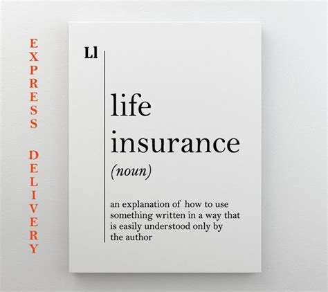 Life insurance companies are competitive and can be intimidating to new clients. Life Insurance Definition Canvas Print Insurance Agent ...