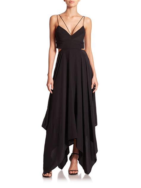 Lyst Nicholas Cutout Asymmetrical Maxi Dress In Black
