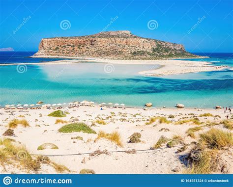 Crete Greece Balos Lagoon Paradisiacal View Of Beach And Sea Stock