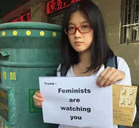 Chinese Activist Zheng Churan Hey Trump Feminists Are Watching You