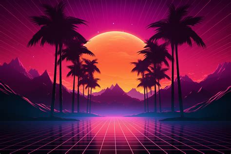 Synthwave Wallpaper Graphic By Forhadx5 · Creative Fabrica