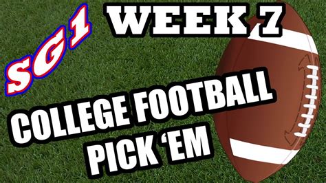 Sg1 College Football Pick ‘em Week 7 Updated Leaderboard Youtube