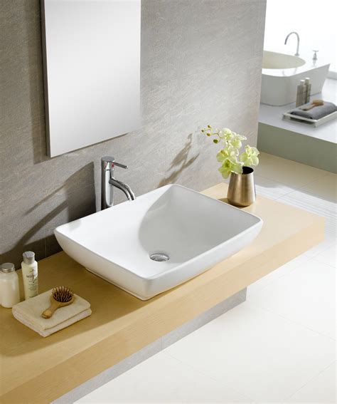 Fine Fixtures Modern Ceramic Rectangular Vessel Bathroom Sink And Reviews