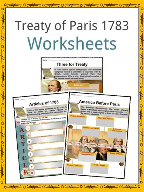 ️treaty Of Paris 1783 Worksheet Free Download