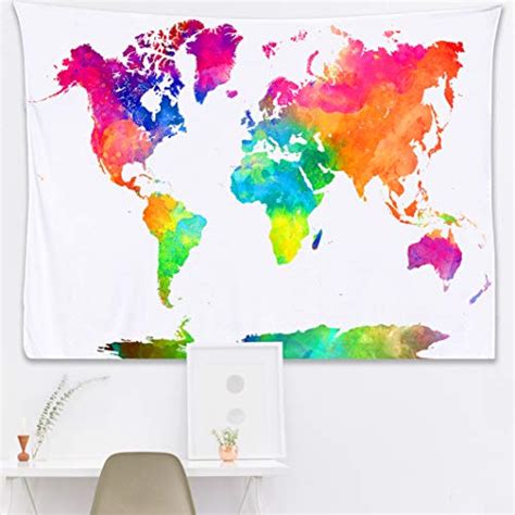World Map Tapestry Watercolor Tapestry Map Tapestry Of The World