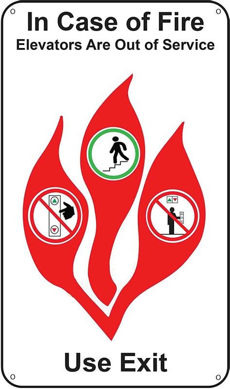 In Case Of Fire Do Not Use Elevators Use Stairway Sign For