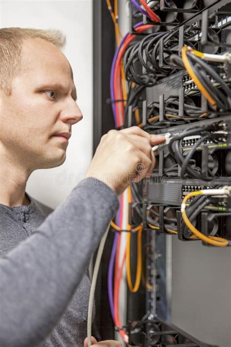 It Consultant Working with Network Switches Stock Photo - Image of ...