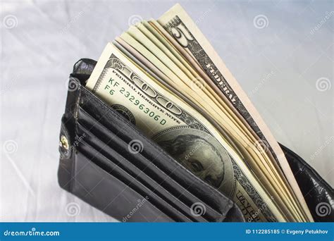 Dollar Bills In A Small Bag Full Of Money Stock Image Image Of