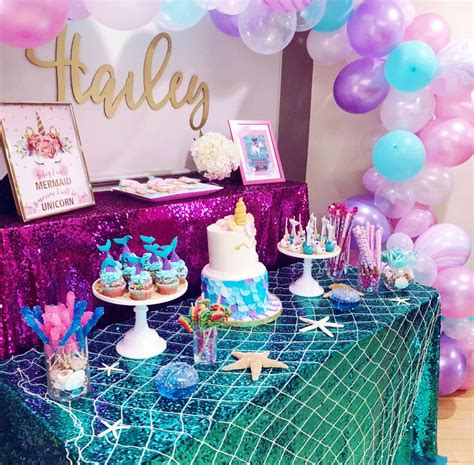 Mermaid Birthday Pool Party Ideas Diy Little Mermaid Party Decor 1st