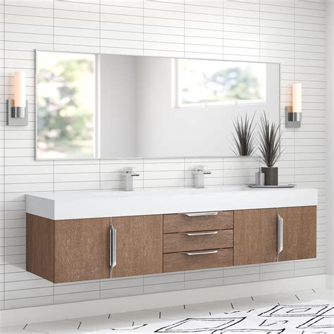Corrigan Studio® Jiah 72 Wall Mounted Double Bathroom Vanity Set