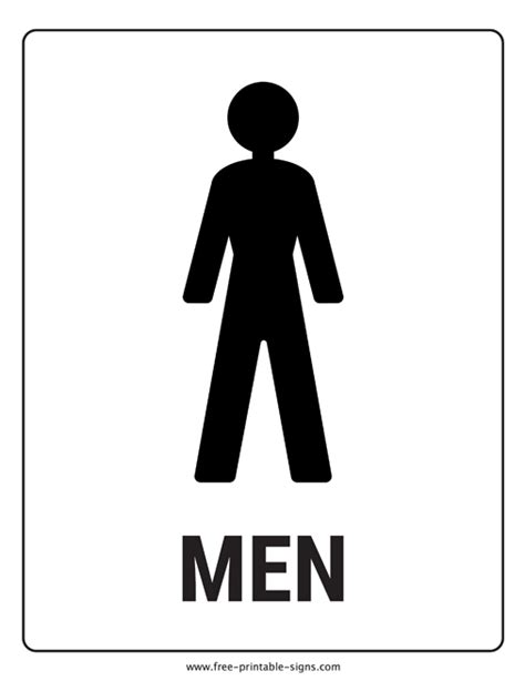 Printable Men Restroom Sign Free Printable Signs