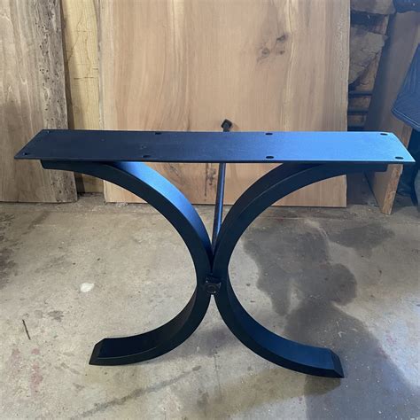 Metal Curved X Table Legs With Stabilizing Rod Lancaster Live Edge