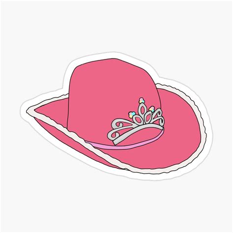 Pink Cowgirl Hat Sticker By Tehecaity Preppy Stickers Cowgirl Hats