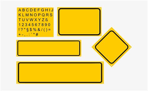 Sign Set Yellow Diamond Builder Rectangles Yellow Rectangular