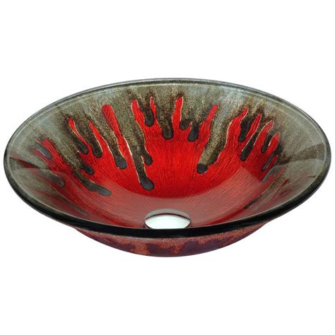 <p>explore the wide new selection of bathroom vanities now available at rejuvenation. Shop ANZZI Chrona Coronal Red Tempered Glass Round Vessel Bathroom Sink at Lowes.com