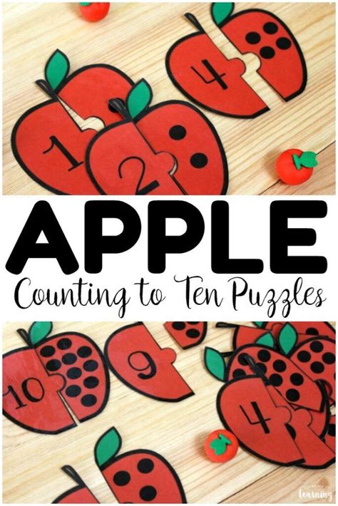 Fun Preschool Counting Puzzles For Early Learners Apple Math