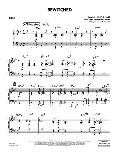 Rick Stitzel Bewitched Piano Sheet Music Notes Download Printable
