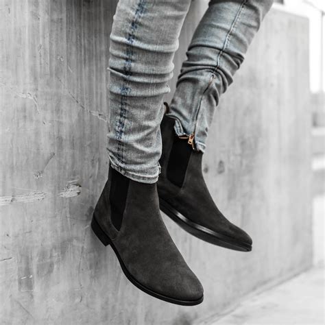 The Classic Grey Chelsea Boots Grey Suede Chelsea Boots Boots Outfit Men Chelsea Boots Men