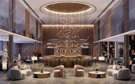 Premium Photo 3d Rendering Of The Luxurious Hotel Lobby Interior Of A