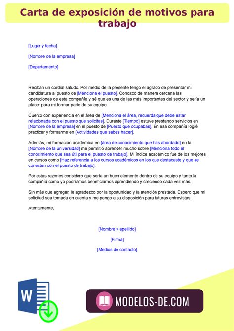Ejemplo De Carta De Exposicion De Motivos Para Universidad Reverasite
