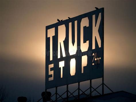 Truck Stop Sign Stock Image Image Of Rising Night Truck 23815907