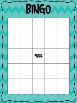 Check spelling or type a new query. Blank Bingo Card by Madd About Math | Teachers Pay Teachers