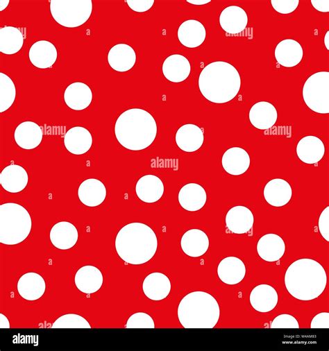 Seamless Polka Dot Pattern White Dots On Red Background Vector