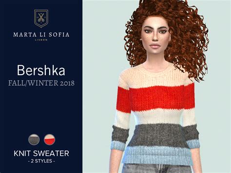 The Sims Resource Marta Li Bershka Knit Colour Block Sweater