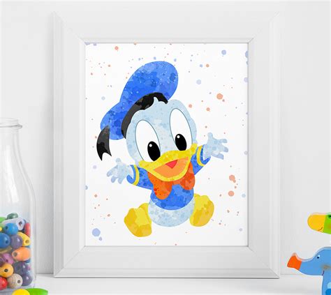 Donald Duck Nursery Wall Decor Digital Baby Room Poster Printooshop