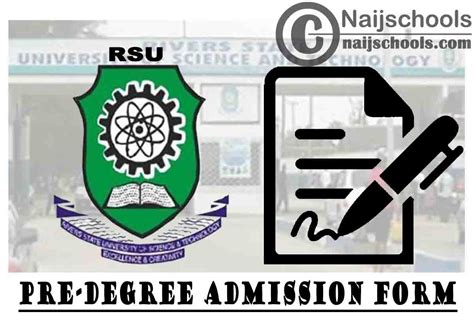 rivers state university rsu pre degree admission form for 2020 2021 academic session apply