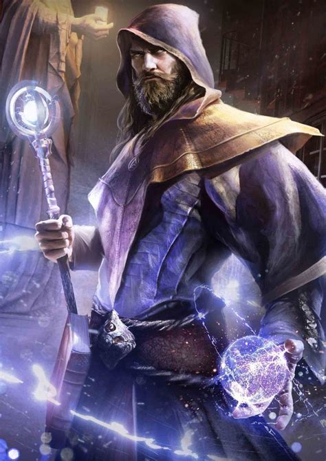 Caster Male Human Wizard With Purple Energy Magic Character Inspiration For Dnd Pathfinder