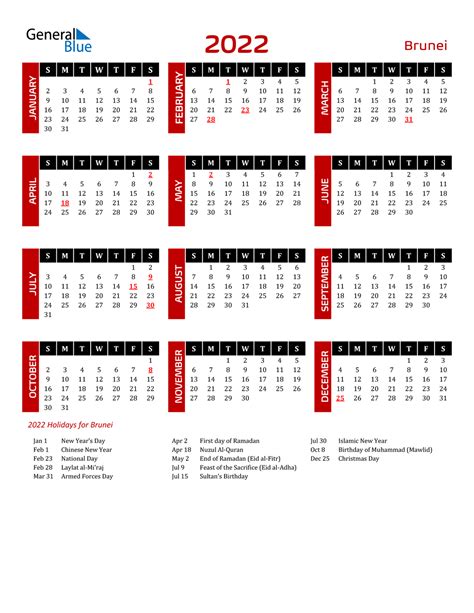 Usc Calendar 2022 Brunei