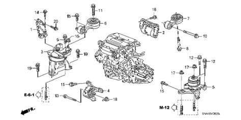 Honda online store : 2008 civic engine mounts (2.0l) (mt ...