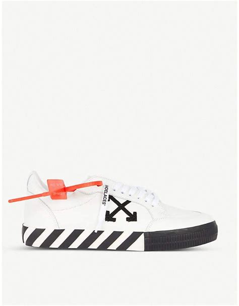 Off White Vulc Striped Low Top Canvas Trainers In 2021 Off White
