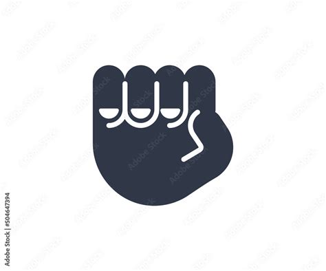 Raised Fist Gesture Emoticon Vector Raised Fist Emoji Stock Vector
