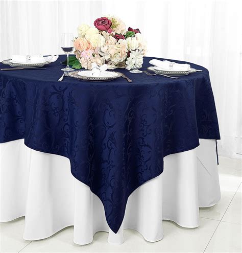 Wedding Linens Inc 72x72 Square Versailles Damask Jacquard Polyester Linen Tablecloth Table