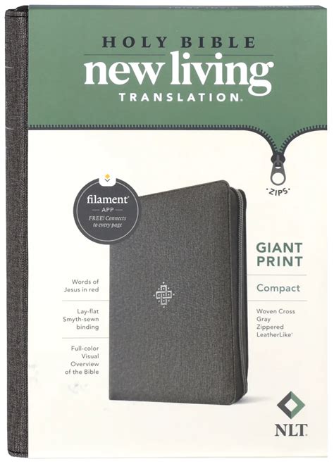 Nlt Compact Giant Print Zipper Bible Filament Enabled Edition Woven