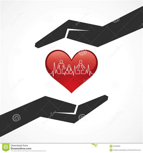 Save Heart With Heartbeat Concept Stock Vector Illustration Of