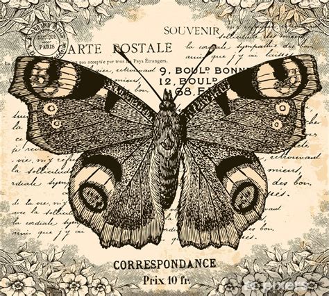 Poster Vintage Butterfly Pixersus