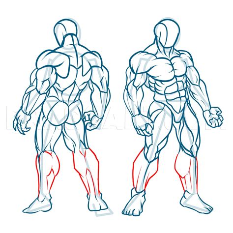 How To Draw Muscles Step By Step Drawing Guide By Kingtutorial Dragoart Com Male Body Art