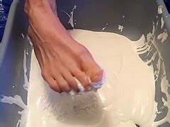 Size 7 Feet Totally Covered In Sticky Marshmallow Fluff PornZog Free